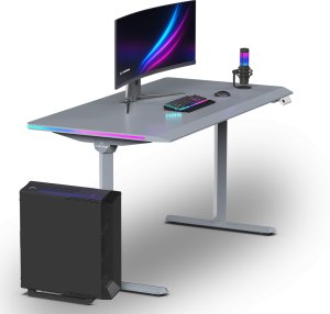 Biurko Ultradesk QUEST Szare 140 cm x 70 cm Szare nogi 6