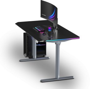 Biurko Ultradesk QUEST Szaro-Czarne 140 cm x 70 cm Szare nogi 2