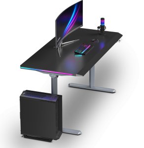 Biurko Ultradesk QUEST Szaro-Czarne 140 cm x 70 cm Szare nogi 5