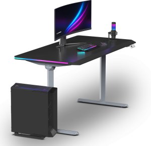 Biurko Ultradesk QUEST Szaro-Czarne 140 cm x 70 cm Szare nogi 6