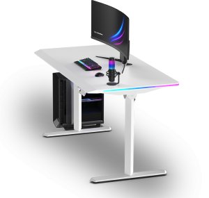 Biurko Ultradesk QUEST Białe 140 cm x 70 cm Białe nogi 2
