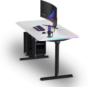 Biurko Ultradesk QUEST Czarno-Białe 140 cm x 70 cm Czarne nogi 2