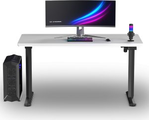Biurko Ultradesk QUEST Czarno-Białe 140 cm x 70 cm Czarne nogi 4