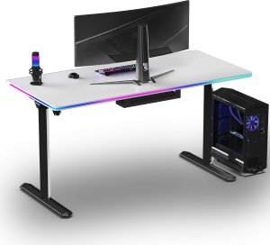 Biurko Ultradesk QUEST Czarno-Białe 140 cm x 70 cm Czarne nogi 7