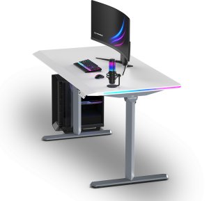 Biurko Ultradesk QUEST Biało-Szare 140 cm x 70 cm Szare nogi 2