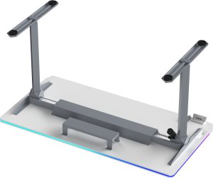 Biurko Ultradesk QUEST Biało-Szare 140 cm x 70 cm Szare nogi 9