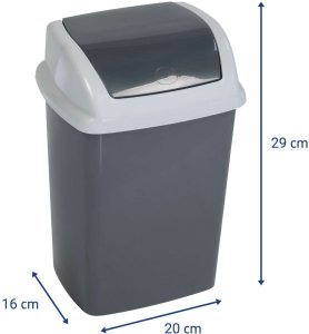 Kosz na śmieci Maul kosz na śmieci 5 l Prostokątny kosz na śmieci z plastiku, polipropylen (PP) ciemnoszary, biały 3