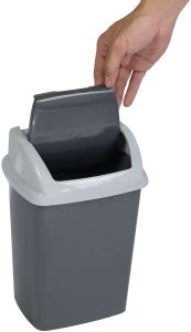 Kosz na śmieci Maul kosz na śmieci 5 l Prostokątny kosz na śmieci z plastiku, polipropylen (PP) ciemnoszary, biały 5