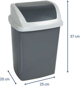 Kosz na śmieci Maul kosz na śmieci 10 l Prostokątny kosz na śmieci z plastiku, polipropylenu (PP) ciemnoszary, biały 3