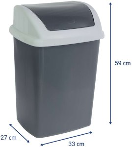 Kosz na śmieci Maul kosz na śmieci 24 l Prostokątny Plastik Ciemny Szary Biały 3