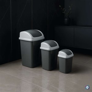 Kosz na śmieci Maul kosz na śmieci 24 l Prostokątny Plastik Ciemny Szary Biały 9