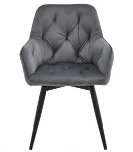 OSKAR Krzesło obrotowe aksamitowe JORK360 ciemnoszary z czarnymi nogami x2 4