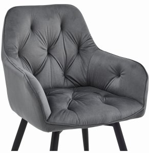 OSKAR Krzesło obrotowe aksamitowe JORK360 ciemnoszary z czarnymi nogami x2 8