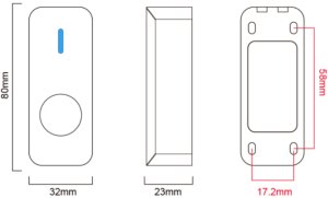 PRZYCISK WYJŚCIA WEJŚCIA OTWARCIA DO DRZWI FURTKI BRAMY PODŚWIETLANY LED 5