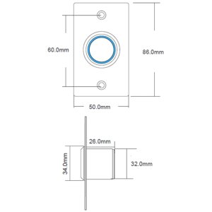 PRZYCISK WYJŚCIA WEJŚCIA OTWARCIA DO DRZWI FURTKI BRAMY PODŚWIETLANY LED 6