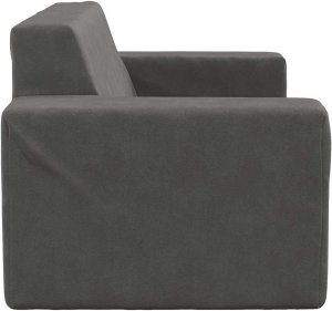 vidaXL 2-os. sofa dla dzieci, antracytowy, miękki plusz 4
