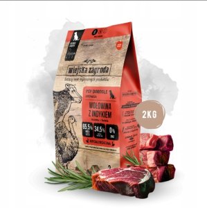 Wiejska Zagroda Karma sucha dla psa Wołowina z indykiem (dorosły) chrupki L 2kg 4
