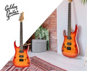 Golden Guitar Gitara elektryczna superstrat Strat3 - wiśnia one size 2