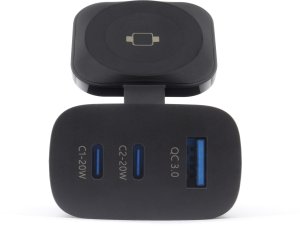 Powerbank Realpower ładowarka do urządzeń przenośnych Power bank, Smartwatch, Tablet Czarny Prąd zmienny Ładowanie bezprzewodowe Szybkie ładowanie Wewnętrzna 2