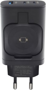 Powerbank Realpower ładowarka do urządzeń przenośnych Power bank, Smartwatch, Tablet Czarny Prąd zmienny Ładowanie bezprzewodowe Szybkie ładowanie Wewnętrzna 3