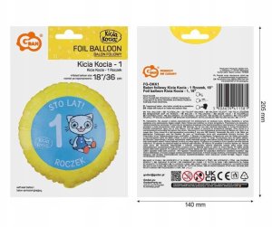 GoDan Balon foliowy Kicia Kocia 1 Roczek 2