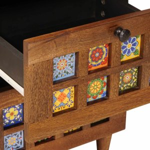 vidaXL Bufet z szufladą orzech włoski 40 x 33,5 x 75 cm Drewno z mango 7