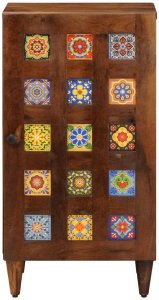 vidaXL Bufet z drzwiami orzech włoski 40 x 33,5 x 75 cm Drewno z mango 3