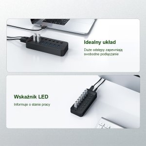 HUB USB Orico 16x USB-A 3.2 Gen1 (CT2U3-16AB-EU-BK-BP) 18