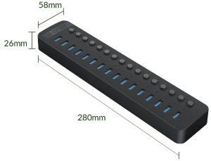 HUB USB Orico 16x USB-A 3.2 Gen1 (CT2U3-16AB-EU-BK-BP) 6
