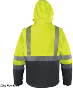 FAST - BLUZA SOFTSHELL Z POLIESTRU I ELASTANU, 3 WARSTWY LAMINOWANE - żółty fluo-szary 3XL 2