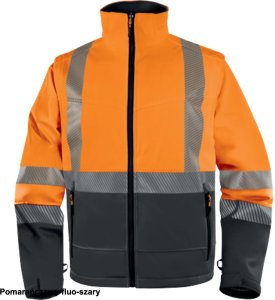 FAST - BLUZA SOFTSHELL Z POLIESTRU I ELASTANU, 3 WARSTWY LAMINOWANE - żółty fluo-szary 3XL 3