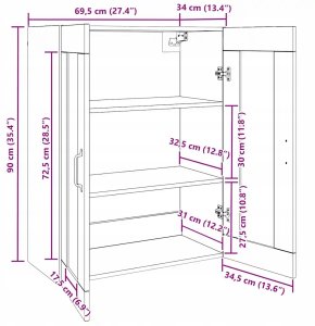 Wisząca Szafka Ścienna Czarny 69.5 x 34 x 90 cm Lumarko! 11