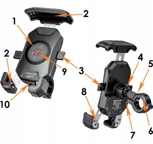 eXtremestyle Uchwyt motocyklowy na telefon z ładowarką indukcyjną i szybką USB-C - R15W-PD (UCH000191) 8