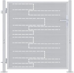 vidaXL Brama ogrodowa Z blokadą Srebrny 96 x 100 cm Stal nierdzewna 2