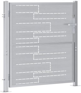 vidaXL Brama ogrodowa Z blokadą Srebrny 96 x 100 cm Stal nierdzewna 4