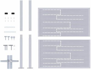 vidaXL Brama ogrodowa Z blokadą Srebrny 96 x 100 cm Stal nierdzewna 7