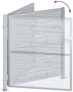 vidaXL Brama ogrodowa Z blokadą Srebrny 96 x 100 cm Stal nierdzewna 10