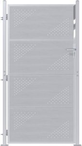 vidaXL Brama ogrodowa Z blokadą Srebrny 96 x 200 cm Stal nierdzewna 2