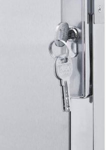 vidaXL Brama ogrodowa Z blokadą Srebrny 96 x 200 cm Stal nierdzewna 7