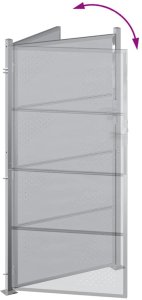 vidaXL Brama ogrodowa Z blokadą Srebrny 96 x 200 cm Stal nierdzewna 10