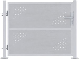 vidaXL Brama ogrodowa z blokadą srebrną ze stali nierdzewnej 100 x 75 cm 2