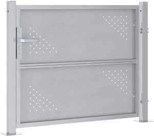 vidaXL Brama ogrodowa z blokadą srebrną ze stali nierdzewnej 100 x 75 cm 6