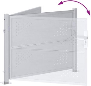 vidaXL Brama ogrodowa z blokadą srebrną ze stali nierdzewnej 100 x 75 cm 10