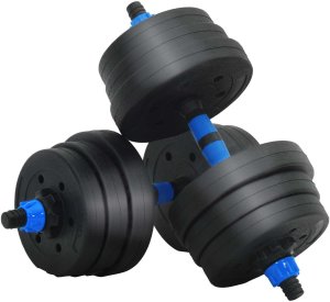 vidaXL Zestaw hantli 4 w 1 Czarny i niebieski 121 x 19,5 x 19,5 cm 4