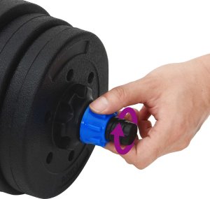 vidaXL Zestaw hantli 2 w 1 Czarny i niebieski 121 x 19,5 x 19,5 cm 9