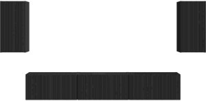 vidaXL Zestaw szafek RTV 3 pcs Czarny Materiał drewnopochodny 7