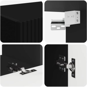 vidaXL Zestaw szafek RTV 3 pcs Czarny Materiał drewnopochodny 9