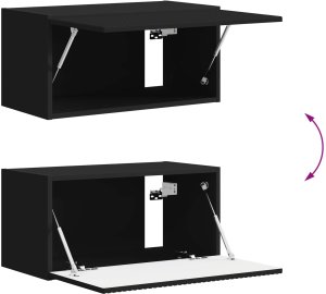 vidaXL Zestaw szafek RTV 3 pcs Czarny Materiał drewnopochodny 10