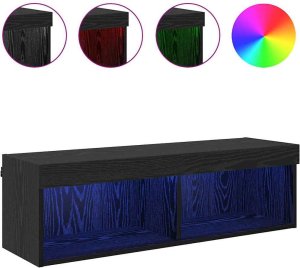 vidaXL Szafka pod telewizor Panama Czarny Dąb 100 x 30 x 30 cm 4