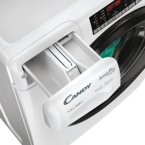 Pralko-suszarka Candy Pralka z suszarką CSOW 4746TWMB5-S | Klasa efektywności energetycznej A/E | Front loading | Pojemność prania 7kg | 1400 RPM | Głębokość 45 cm | Szerokość 60 cm | Wyświetlacz | Digit | Drying system | Drying capacity 4kg | Steam funct 8